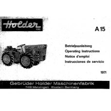 Holder A 15 Cultitrac Operators Manual